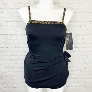 NWT ROXANNE CLASSICS PERFECTION FIT ZEBRA PRINT ONE PIECE SWIMSUIT - SZ 10/34C